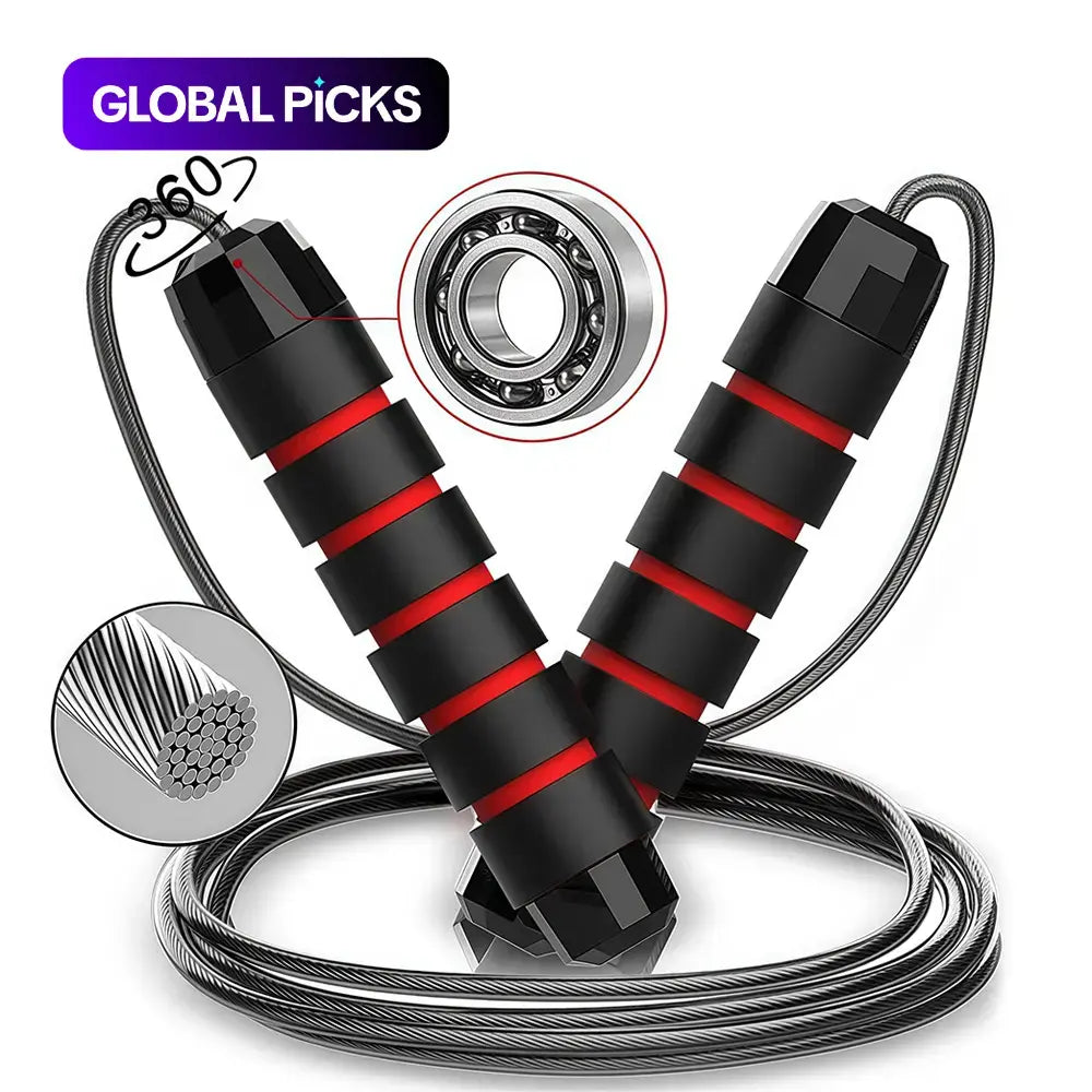Skipping Rope with Ball Bearings, Rapid Jump Rope for Aerobic Exercise and Speed Training, LINGPENG Jump Training Accessories, Home Workout Equipment #GLOBAL PICKS