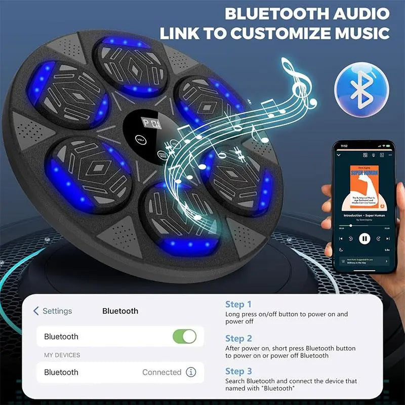 Music Boxing Machine, Bluetooth Smart Boxing Training Machine, Wall Mount Boxing Machine for Kids Adult, Boxing Target Workout Equipment for Home, Office, Gym