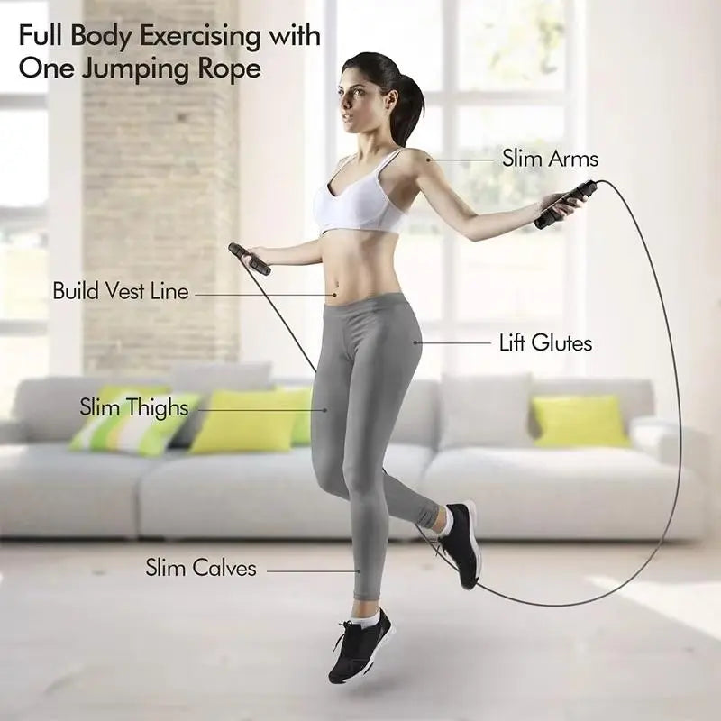 Skipping Rope with Ball Bearings, Rapid Jump Rope for Aerobic Exercise and Speed Training, LINGPENG Jump Training Accessories, Home Workout Equipment #GLOBAL PICKS
