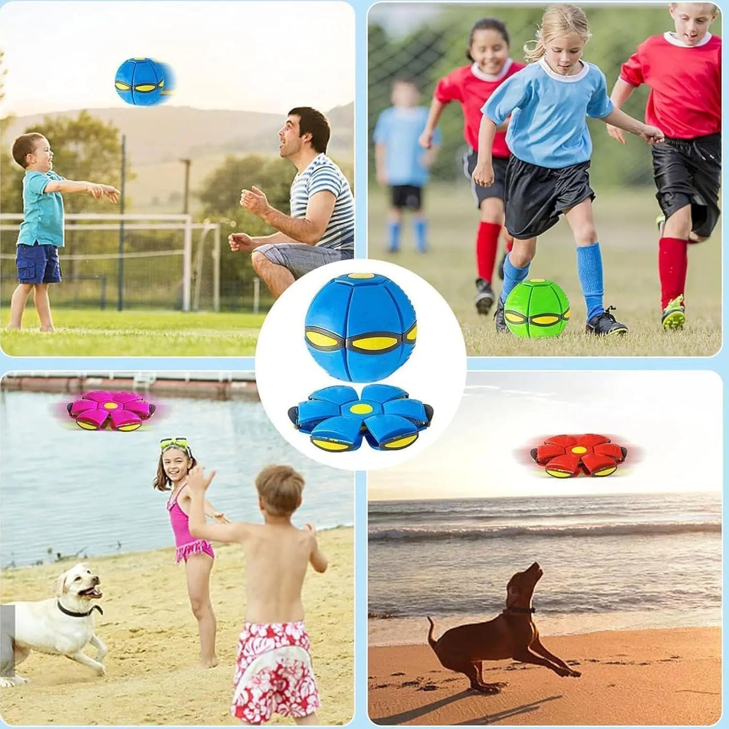 Children Bouncing Ball, Magic Ball, Dual Form Freely Switchable, Parent-Child Interaction, with 6 Light for Kid