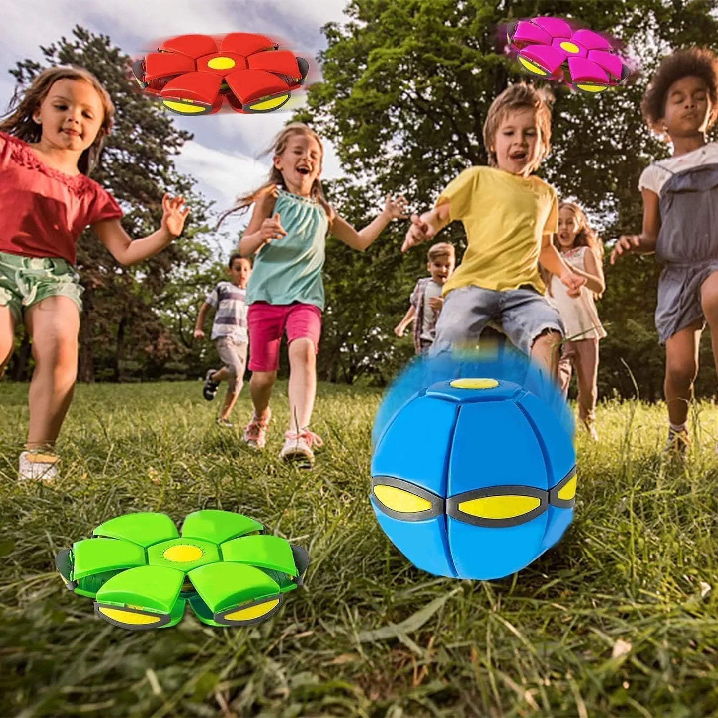 Children Bouncing Ball, Magic Ball, Dual Form Freely Switchable, Parent-Child Interaction, with 6 Light for Kid