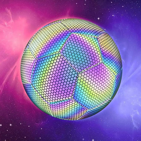 Size 5 Soccer Ball, Machine Stitched Holographic Reflective PU Football, Professional Training Football for Adults, Custom Football Kits, Guardian Cap Football, Christmas Gift