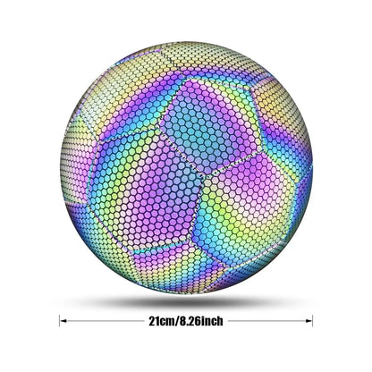 Size 5 Soccer Ball, Machine Stitched Holographic Reflective PU Football, Professional Training Football for Adults, Custom Football Kits, Guardian Cap Football, Christmas Gift