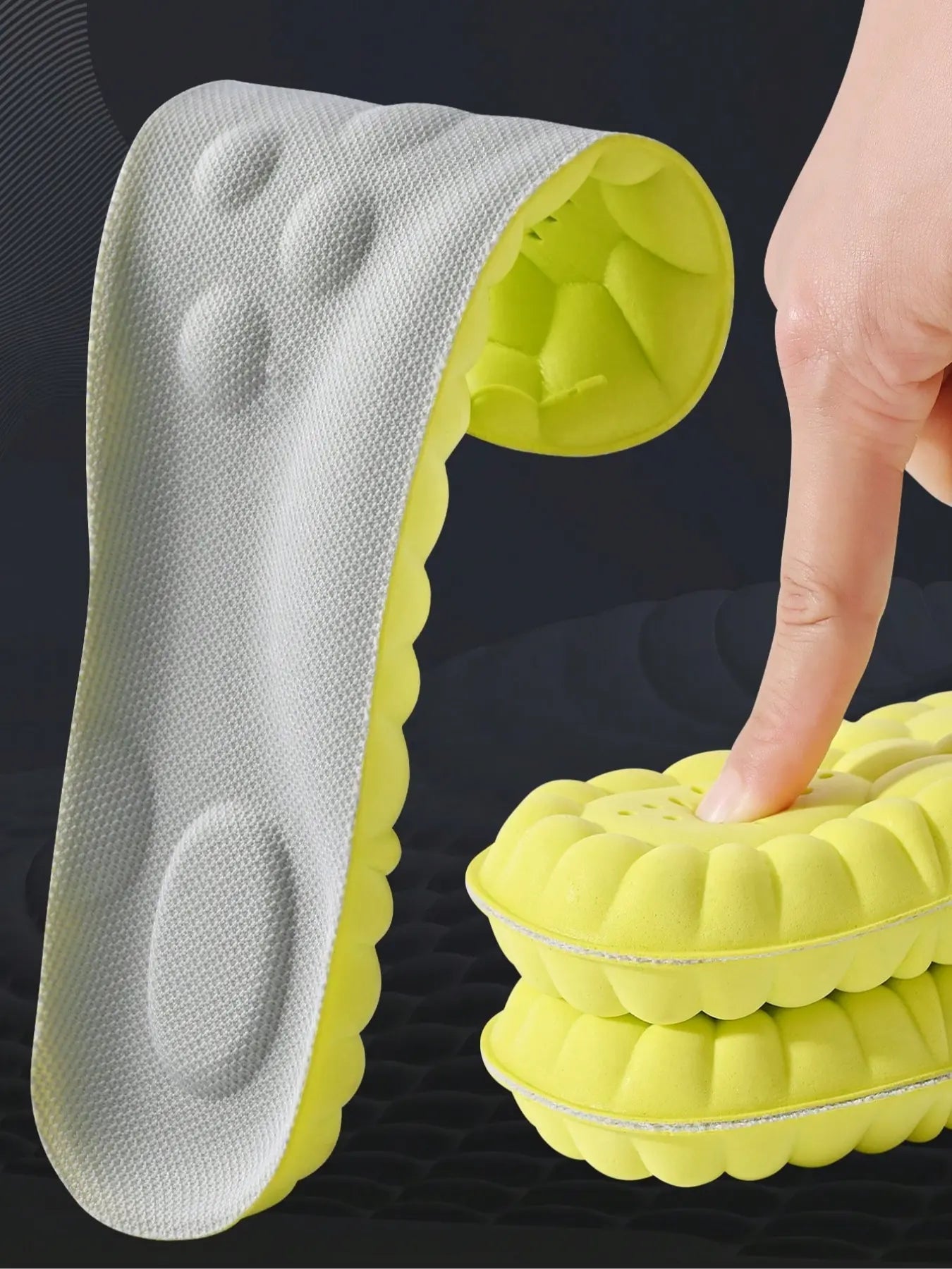 High Elasticity Breathable Shoe Insoles, Shock Absorption Sports Insoles, Soft Elastic Insoles, Anti-Slip Comfortable Shoes Insoles for Men & Women