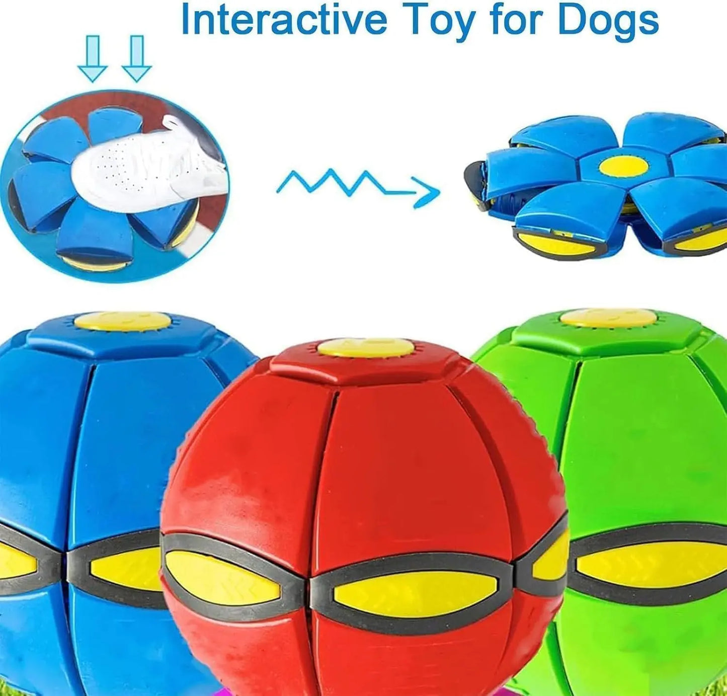 Children Bouncing Ball, Magic Ball, Dual Form Freely Switchable, Parent-Child Interaction, with 6 Light for Kid