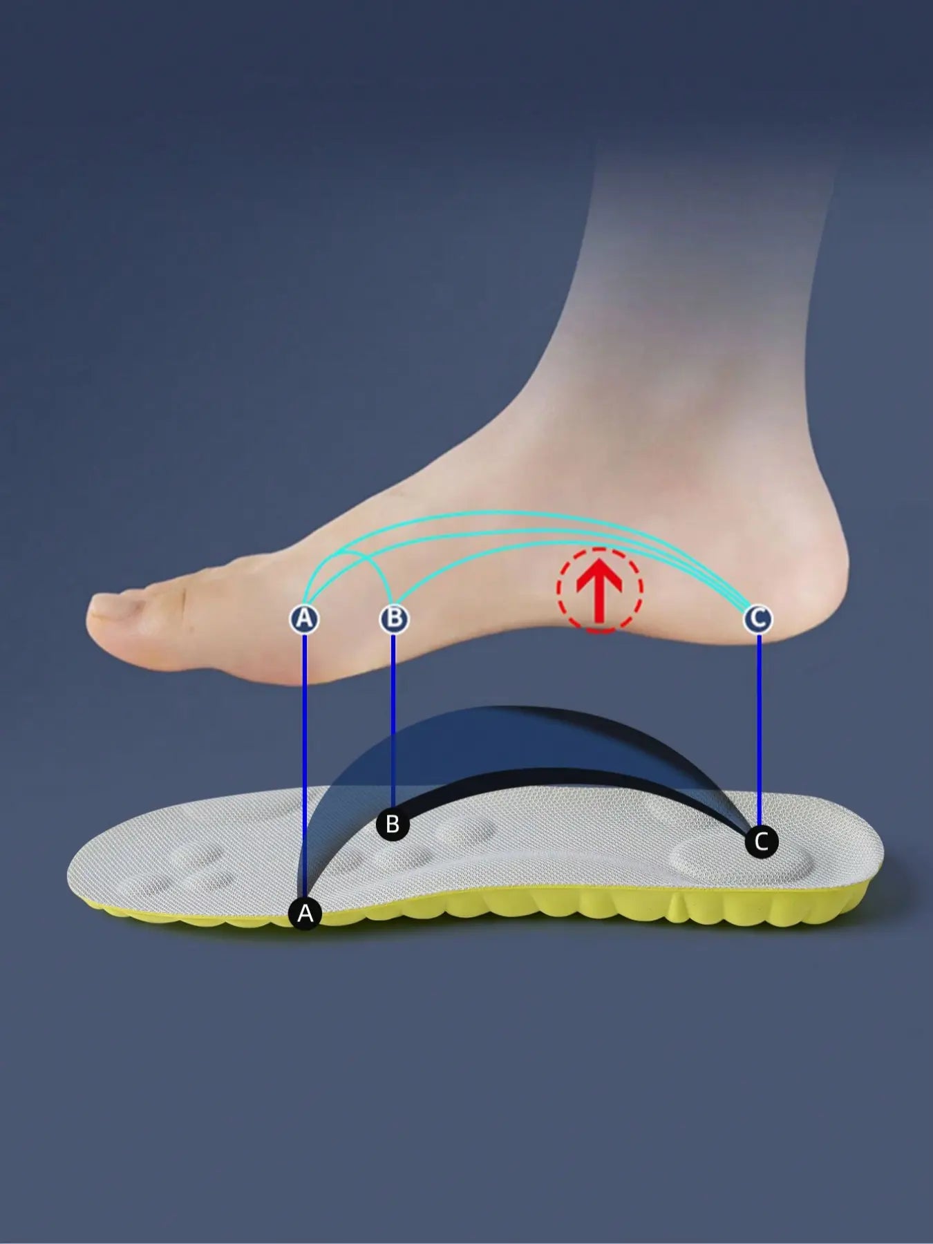 High Elasticity Breathable Shoe Insoles, Shock Absorption Sports Insoles, Soft Elastic Insoles, Anti-Slip Comfortable Shoes Insoles for Men & Women