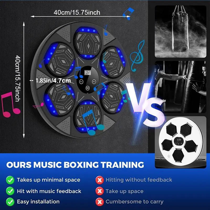 Music Boxing Machine, Bluetooth Smart Boxing Training Machine, Wall Mount Boxing Machine for Kids Adult, Boxing Target Workout Equipment for Home, Office, Gym